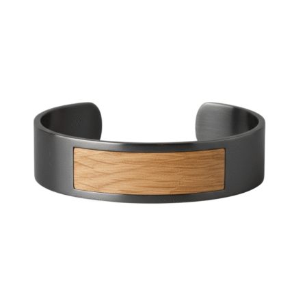 Armband Stilrent Träinlägg Återvunnet Stål